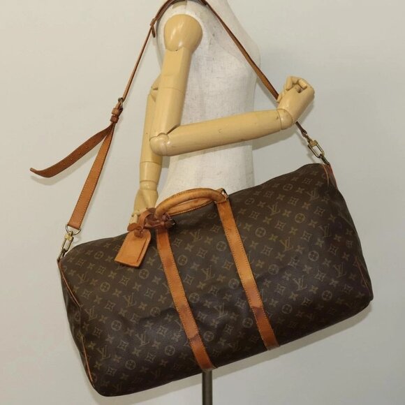 LOUIS VUITTON Monogram Keepall Bandouliere 55 Boston Bag M41414 LV Auth 134424 - Picture 15 of 16